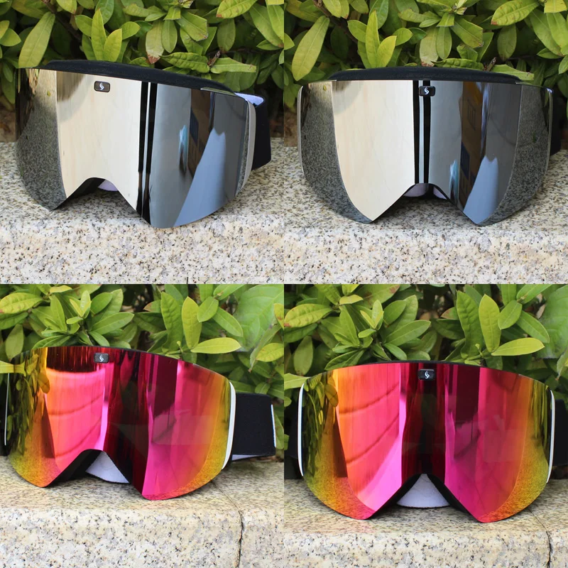 2023 Magnetic Ski Goggles with Double Layer Polarized Lens Skiing Anti-fog UV400 Snowboard Goggles Men Women Ski Glasses Eyewear 6