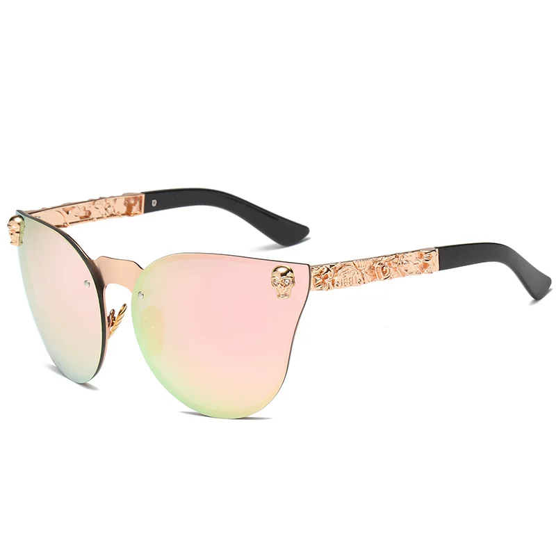C7-Gold-Pink MuseLife, модные женские готические солнцезащитные очки с металлической оправой, высококачественные солнцезащитные очки Oculos De Sol Feminino, роскошные - Цвет линз: C7-Gold-Pink