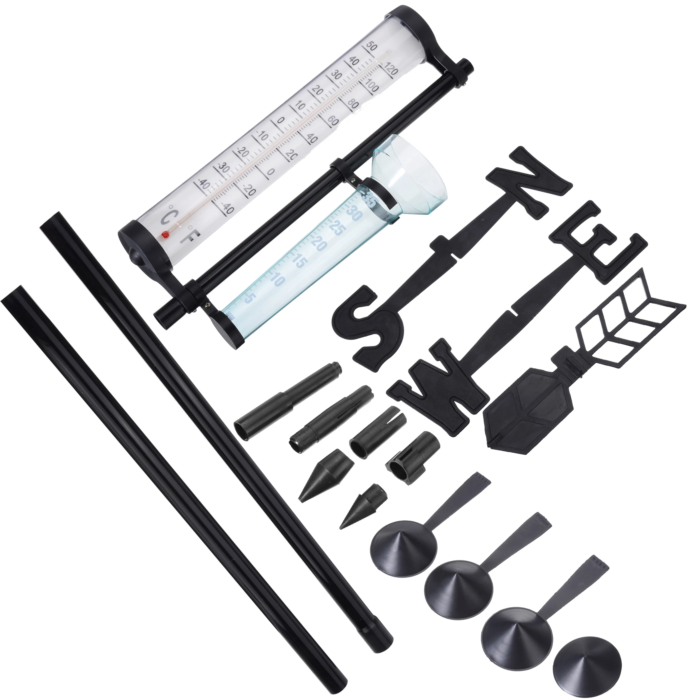 Multifunction Outdoor Garden Weather Station Meteorological Measurer Vane Tool Wind Rain Gauge Temperature Instruments