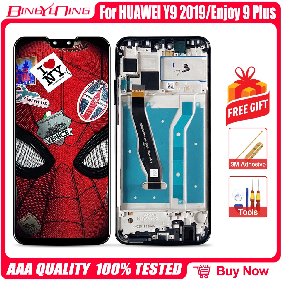 Оригинальный Для 6 5 &quotHuawei Y9 2019 ЖК-экран + цифровой преобразователь сенсорного