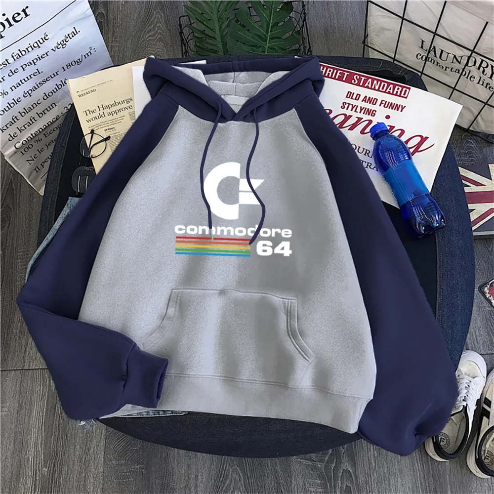 Sweatshirts Sportswear Hooded Loose-Fit-Hoodie Raglan Commodore 64 Pullover Winter Fleece