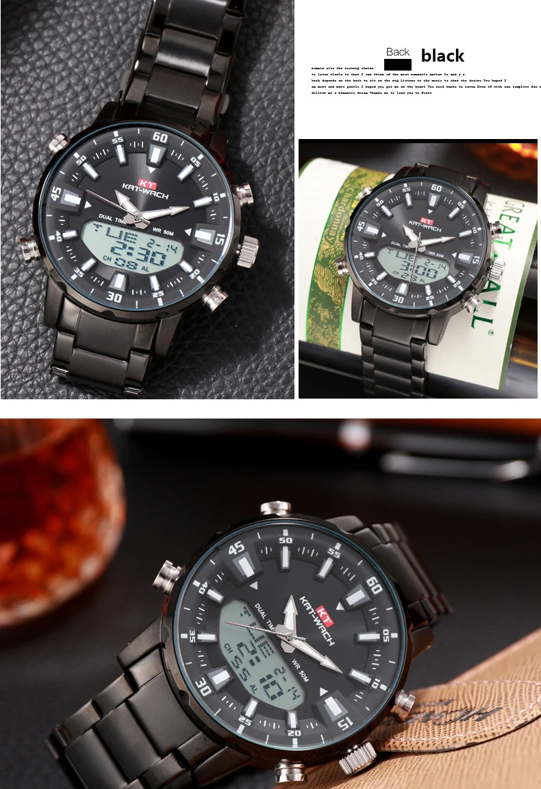 2021 Gold Wrist Watch Men Top Brand Waterproof Sports Digital Watches LED Steel Military Quartz Watch For Men Wristwatch Relogio