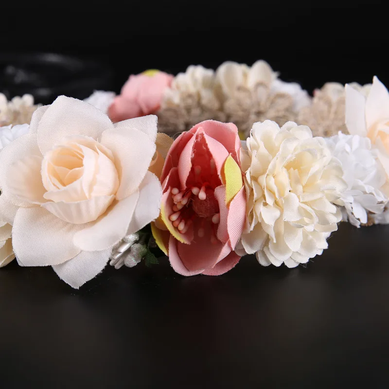 best headbands for women Bridesmaid Hair Flower Headbands Wedding Wreaths Hair Accessories Bridal Flower Crown Beach Hawaii Garland Floral Headpieces bride headband