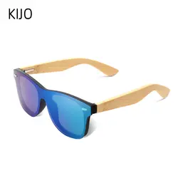 KIJO винтажные бамбуковые деревянные рамки мужские женские солнцезащитные очки модное зеркальное покрытие солнцезащитные очки оттенки