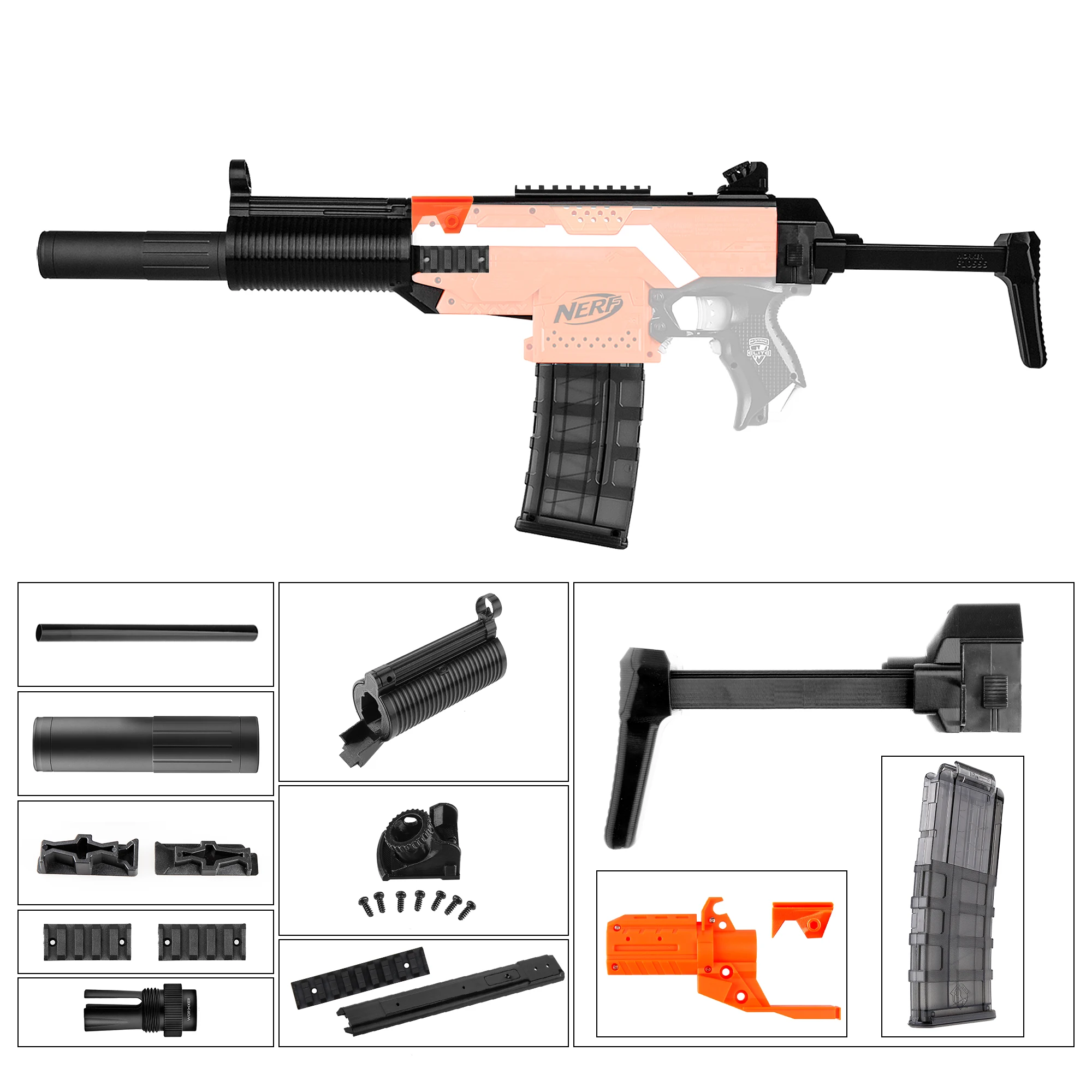 Repaste infrastruktur finger Worker F10555 Mp5 Series Diy Kit For Nerf N-strike Stryfe Blaster - Gun  Structural Accessories - AliExpress