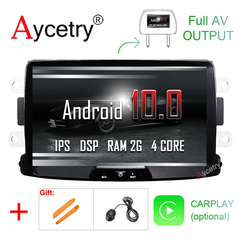 DSP IPS для Dacia/Sandero/Duster/Renault/Captur/Lada/Xray 2/Logan 2 Автомобильный мультимедийный плеер Android 10
