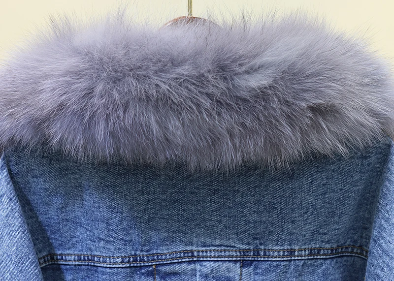 RUGOD новая осенне-зимняя женская толстая джинсовая куртка со съемным меховым воротником и бантом на спине, теплое модное женское пальто, повседневная куртка