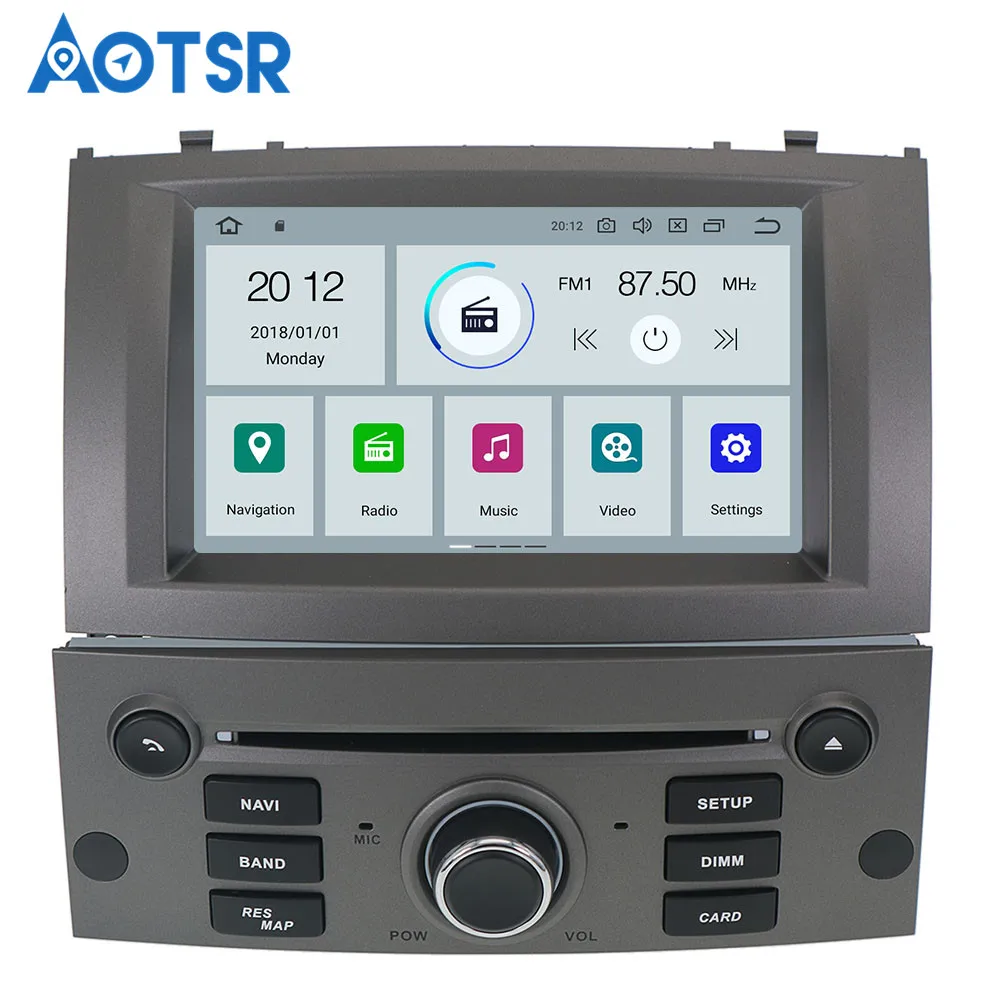 Perfect AOTSR 7" HD Android 9.0 Car GPS Stereo For Peugeot 407 Auto Radio FM RDS DVD WiFi Navigation BT Audio Video Multimedia CAR VIDEO 20
