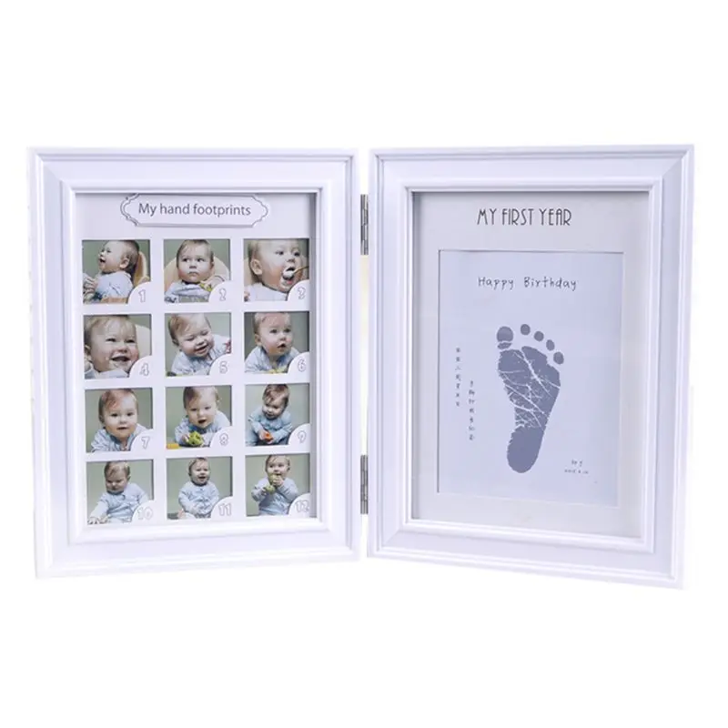 

Newborn Hand and Foot Print Mud Baby Hundred Days Full Moon Age Growth Commemorative Photo Frame