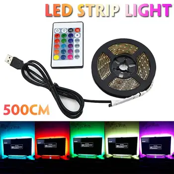 

5M USB LED Strip Lamp SMD2835 DC5V Flexible LED light Tape Ribbon HDTV TV Desktop Screen Backlight Bias Lighting