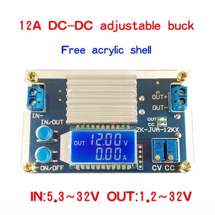 

DC 0-32V 12A Constant Voltage Current LCD digital Voltage Current Display Adjustable Buck Step Down Power Supply Module Board