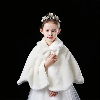 

New Warm Girls Cape Kids Party Wedding Jacket Formal Children Poncho Girls Bolero