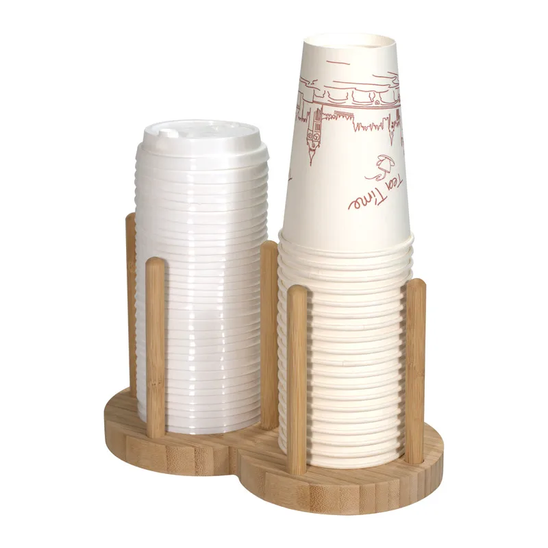 Household Solid Wood Wooden Cup Holder Water Dispenser Milk Tea Shop Disposable Paper Cup Holder with Home Decoration