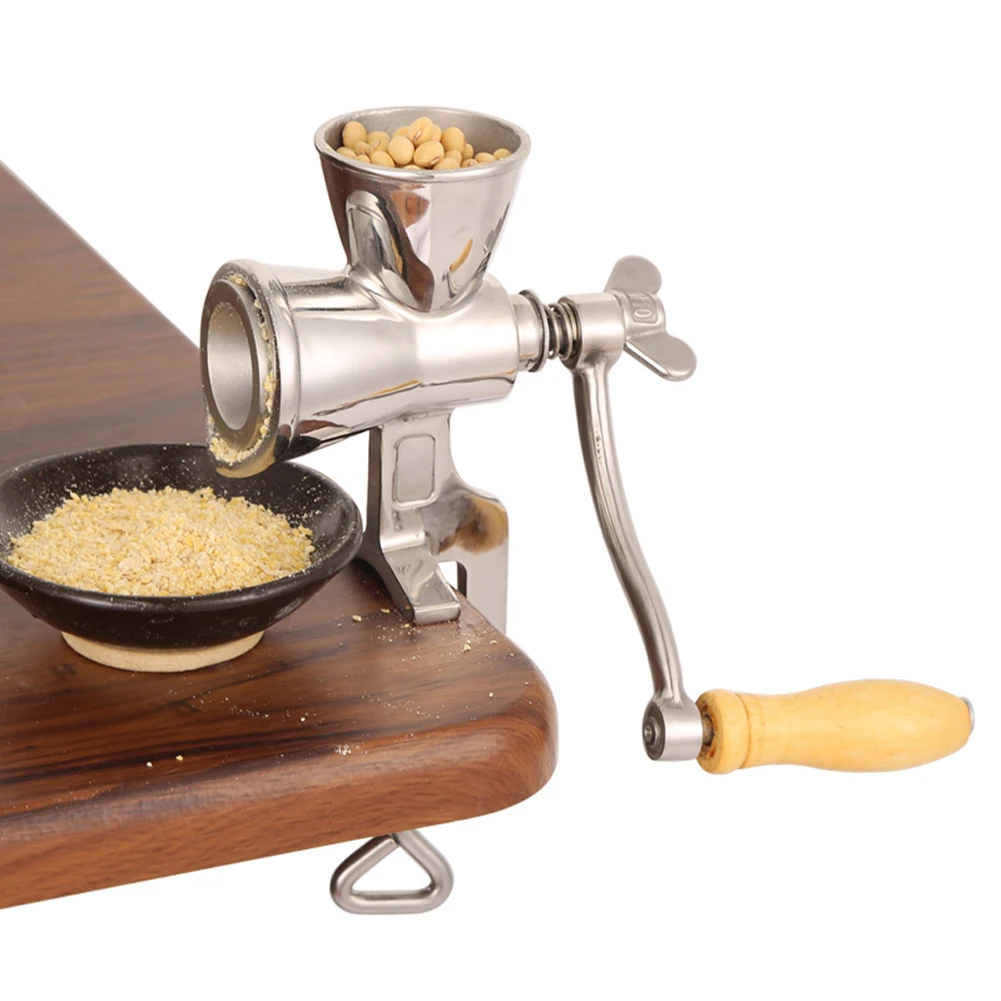  Herb Wheat Manual Handheld Flour Soybeans Mill Rotating Home Kitchen Grain Grinder Stainless Steel  - 4000264299272