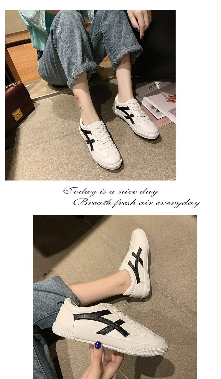 new round head PU deep mouth tie flat low heel cross straps women's shoes