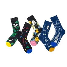 Повседневные носки с принтом для взрослых; сезон осень; хлопковые впитывающие пот носки до колена; нескользящие носки в уличном стиле; Дышащие носки