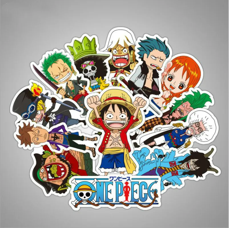 Новинка 100 шт ONE PIECE Luffy аниме наклейка s для автомобиля ноутбука ПВХ Рюкзак домашний деколь коврик велосипед PS4 Граффити стикер игрушки