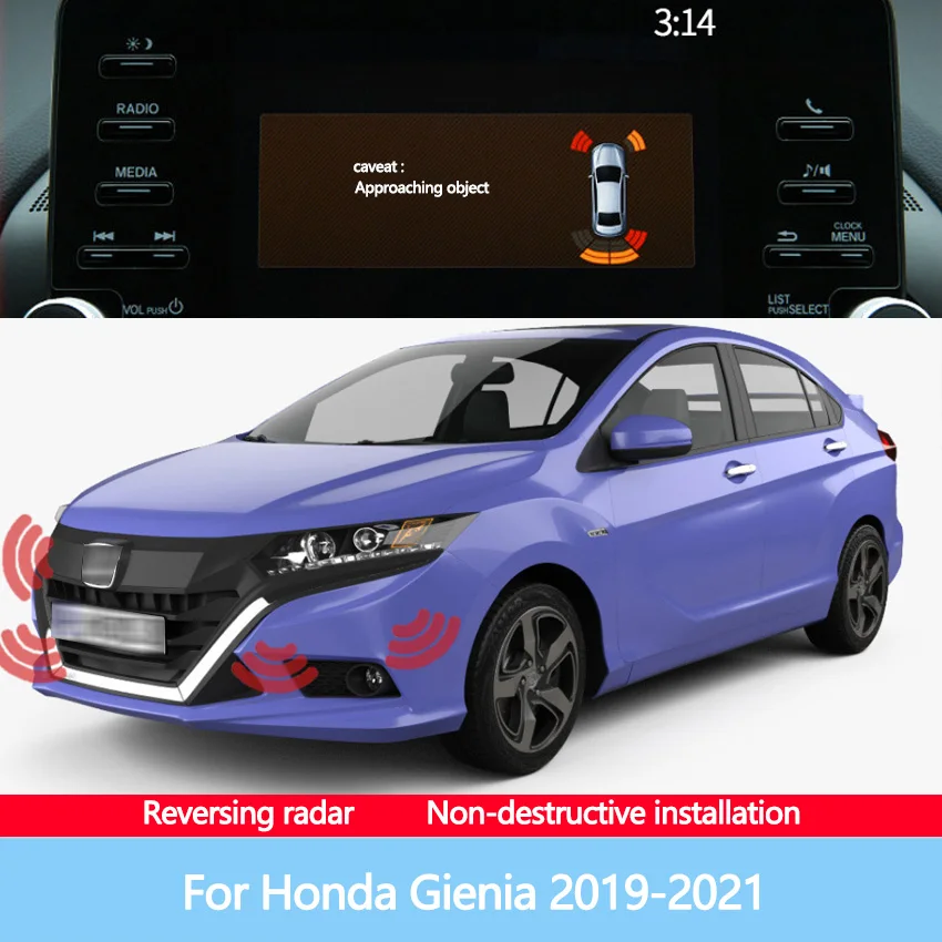 

The Front And Rear Radar Blind Spot Warning Sound Indicator Of Car Reversing Image Is Suitable For Honda Gienia 2019-2021