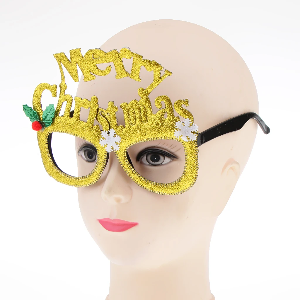 Glitter Merry Christmas Snowflake Sunglasses Novelty Glasses Xmas Party Favors for Parties and Christmas Kids and Adults