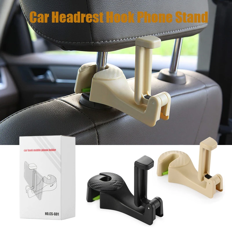 

Car Headrest Hook with Phone Holder Seat Back Hanger For Mitsubishi motors asx lancer 10 9 x outlander xl pajero sport 4 l200