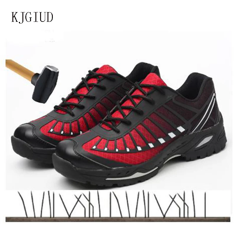 

Four Seasons Men's Outdoor Steel Toe Cap Work Safety Shoes casual fashion Breathable Anti-kick Puncture Proof Army Boot sneaker