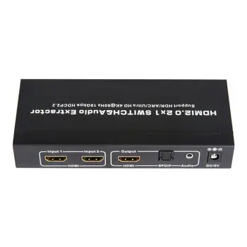 

Hdmi2.0 2 In 1 Out Switcher With Audio Separation 3D 4Kx2K@60Hz Hdcp2.2 Switcher Hdmi Splitter For Hdtv Dvd Tv Box T-302H