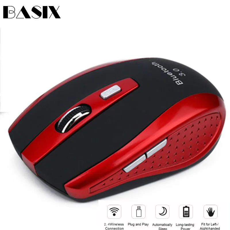 Basix беспроводная мышь 2,4G Bluetooth 3,0 мышь эргономичная мышь 800/1200/2400 dpi Регулируемая оптическая мышь для ноутбука Компьютерные мыши