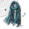2022 Winter Women Scarf Fashion Solid Soft Cashmere Scarves for Lady Pashmina Shawls Wrap Blanket Bandana Female Foulard Tassel ► Photo 3/6