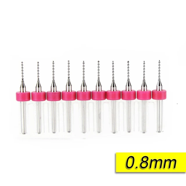 Free Shipping 10pcs 0.6mm-1.5mm Import Carbide PCB Drill Bits Print Circuit Board Mini CNC Drilling Bit Set 0.8mm