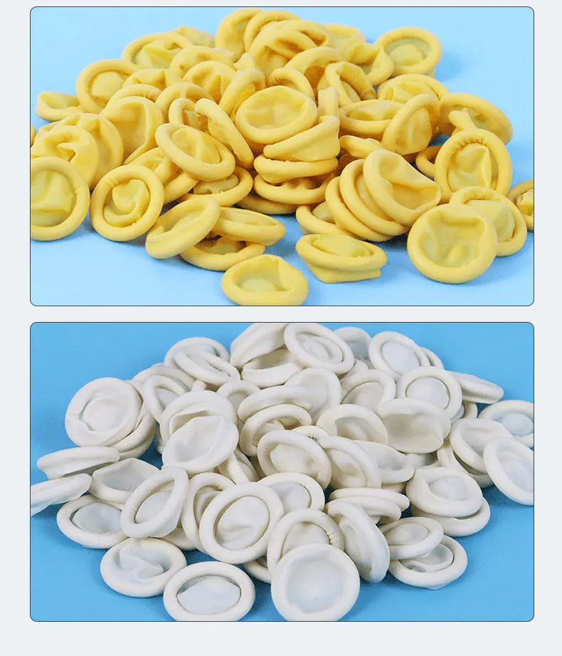 Lot De 100 Protège-doigts En Caoutchouc, Protège-doigts En Latex, Protège-doigts Antidérapants