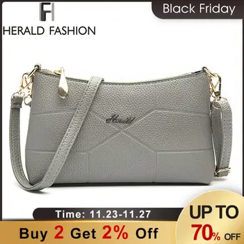 

Herald Fashion Brand New Women Shoulder Bag Casual PU Leather Messenger Bag Famous Designer Crossbody Bag For Ladies Fashion Bag