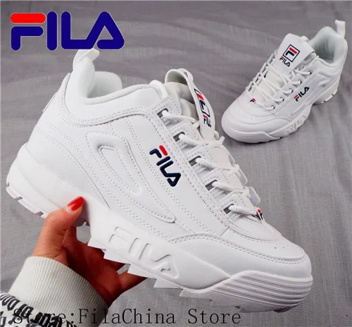 FILA Disruptor II 2 generations large serrated thick raised shoes Women Running Shoes 8 colors size 36-41 - Цвет: 4