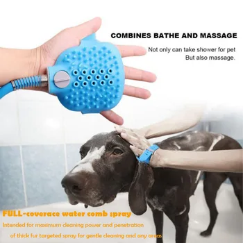 

Pet Bath Sprayer Dog Wash Brush Glove Comfortable Pet Massager Shower Dog Grooming and Bathing Tool