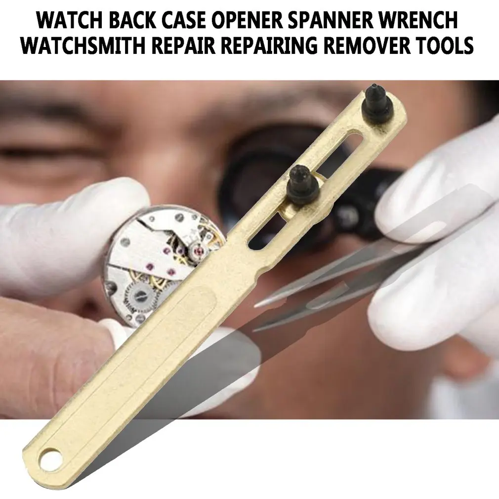 1pc Two Feet Cover Watch Back Case Opener Spanner Watch Handle Case Opener Repair Kit Tool Wrench Opener Watch Accessories