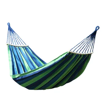 

Promotion! Double Hammock 260X80CM Portable Travel Camping Hanging Hammock Swing Lazy Chair Canvas Hammocks