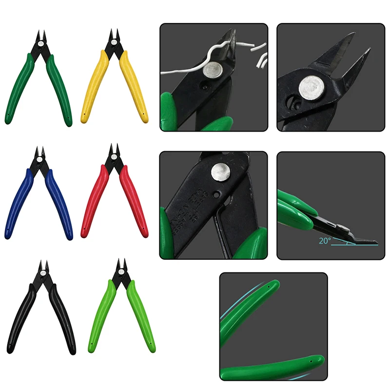 

6 Color Electronic Diagonal Pliers Wire Cable Cutters Anti-slip Side Cutters Snips Flush Nipper Mini Diagonal Pliers Hand Tools