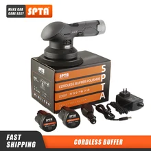 

SPTA 12V Cordless Buffer Polisher 8mm DA Polisher with 2 2.0Ah Battery Variable Speed Polisher Kit for waxing