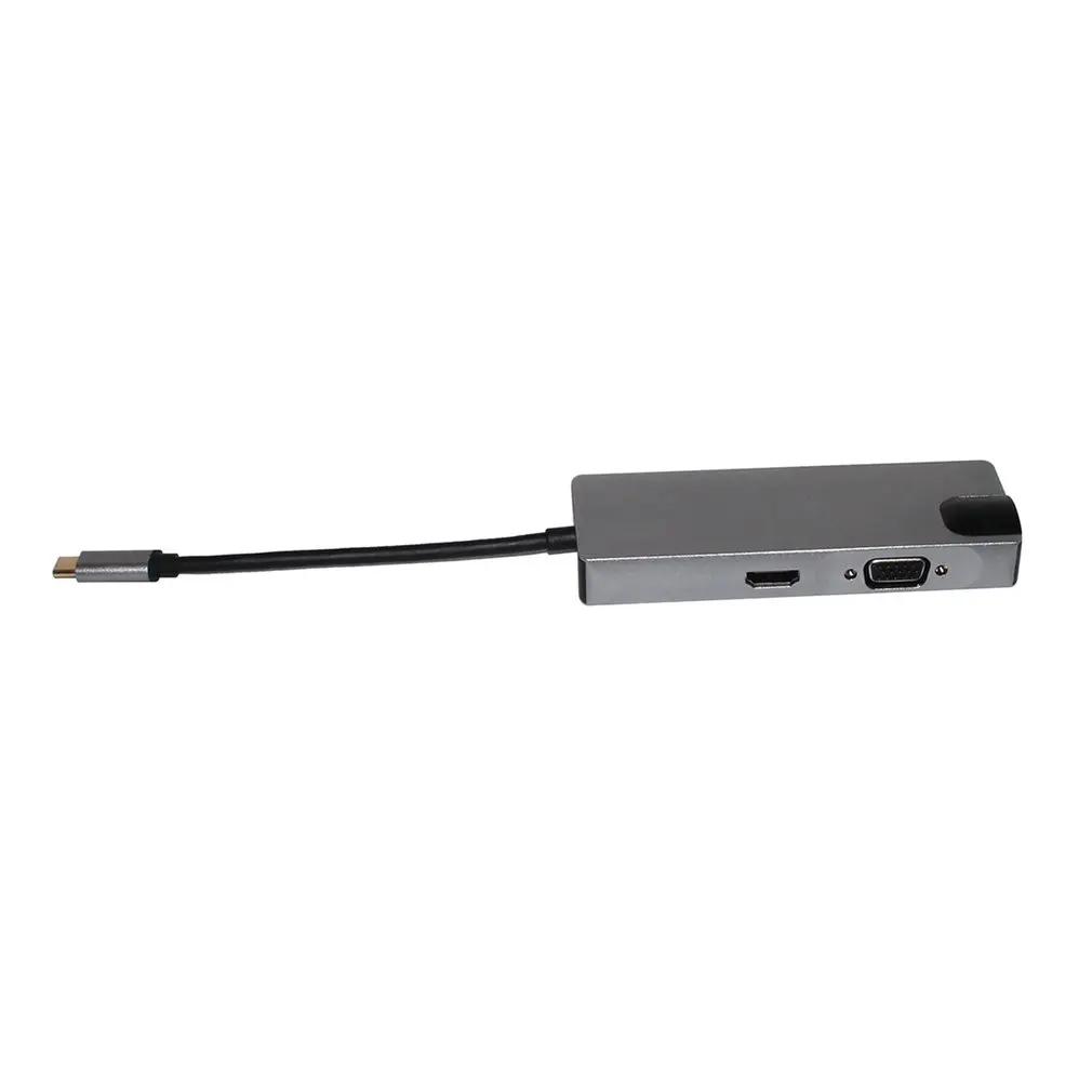 8 в 1 type C-2USB SD Micro SD LAN VGA HDMI USBC адаптер концентратор Расширение PD зарядная док-станция 1000 Мбит/с Rj45 OTG дисплей