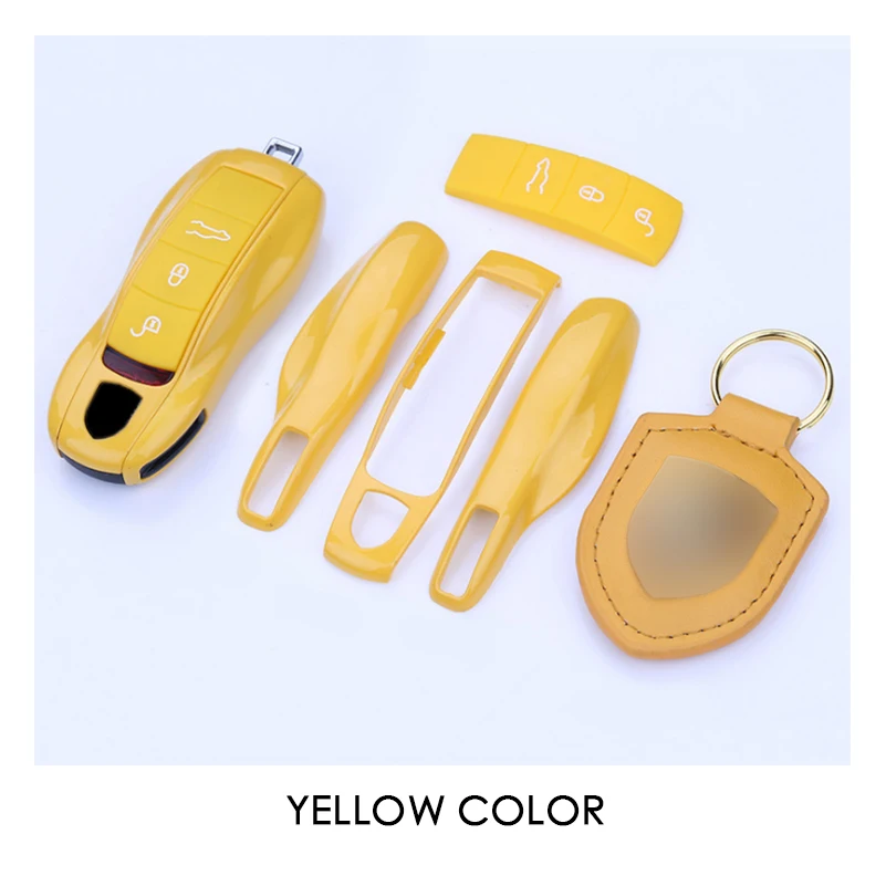 ABS пульт дистанционного ключа чехол для Porsche Panamera Boxster Cayman Macan 911 - Название цвета: Yellow