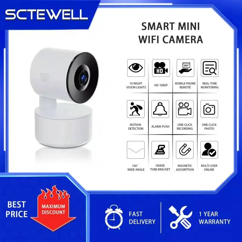tuya smart home remote monitoring WiFi camera, 1080P IP night vision