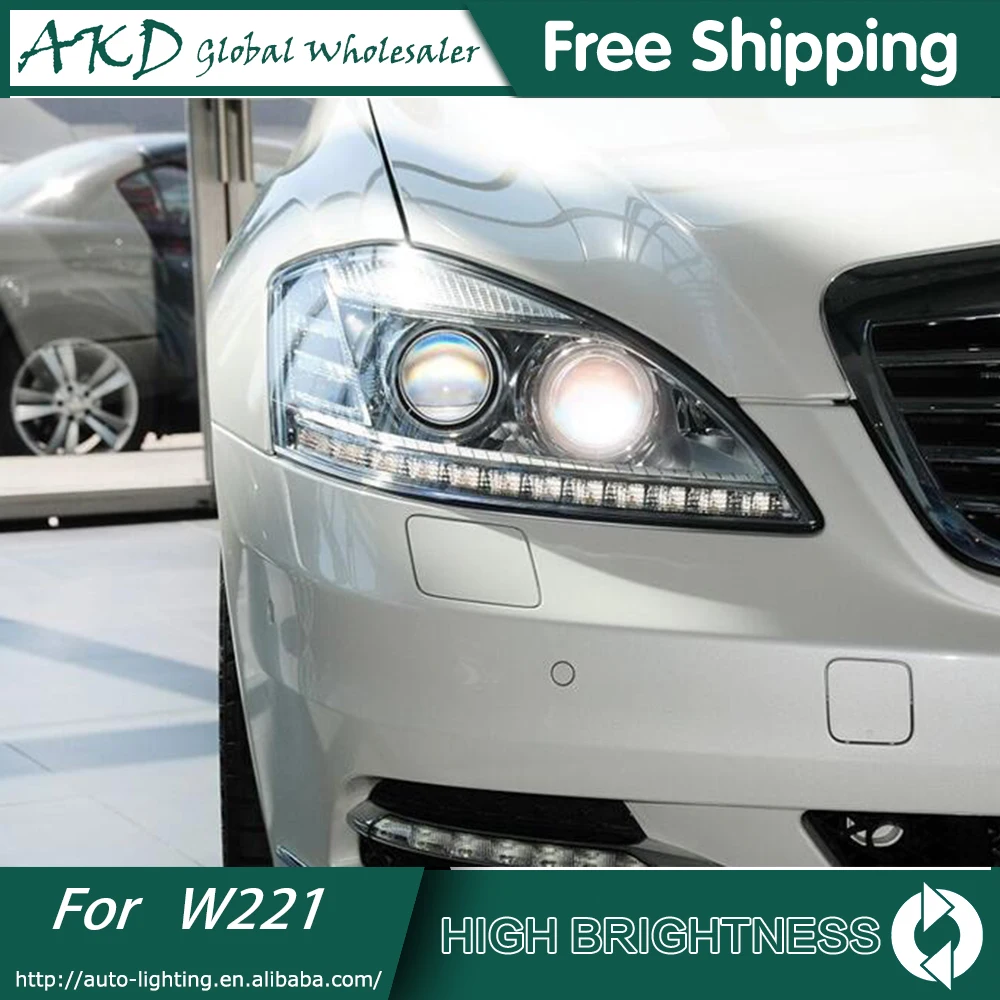 AKD автостайлинг для W221 фары 2006 2012 S300 S400 светодиодный ные ангельские глазки