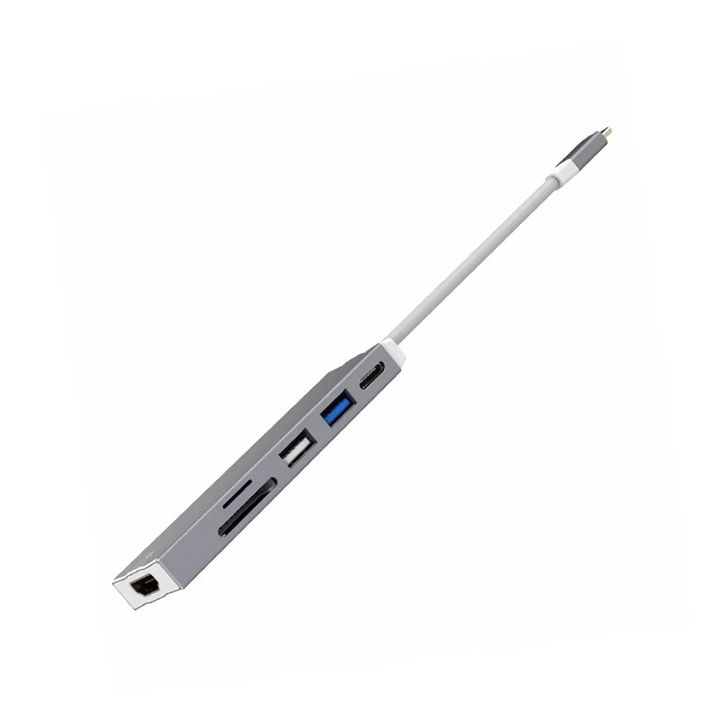 MODAO 6 в 1 usb type C концентратор Hdmi 4K USB C концентратор к Gigabit Ethernet Rj45 Lan адаптер 8,27