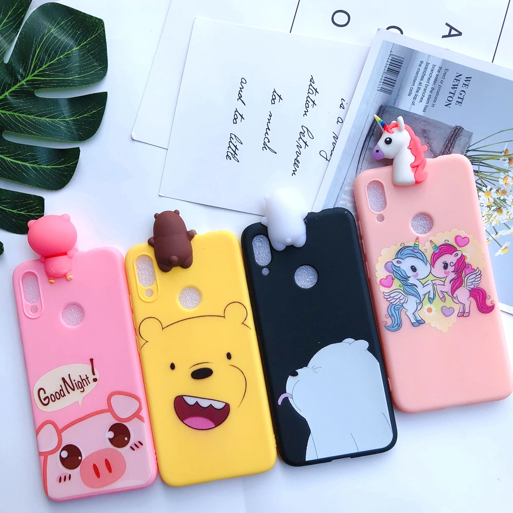 Чехол для Honor 8X etui Huawei Y6 Y7 2019 силиконовый чехол 3D Kawaii мягкий Prime 8A 8C