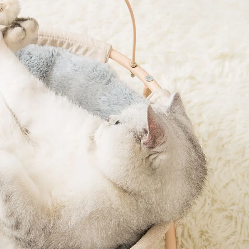 Cat Bed Pet Hammock Rocking Chair Rolling Cradle Swing Toy for Small Cat Baby Cat Kitten Easy Assemble