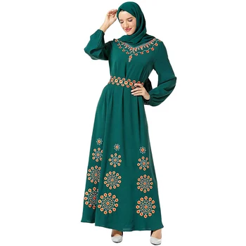 

Floral Abaya Kaftan Dubai Turkish Hijab Muslim Dress Caftan Dresses Islamic Clothing For Women Robe Islam Omani Elbise Kleding