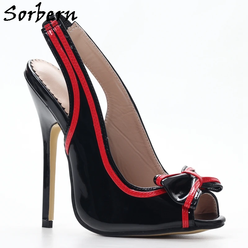 Sorbern-zapatos de tacón alto con lazo para mujer, zapatillas femeninas de  tacón alto con puntera abierta y Cierre trasero, en talla 9, 2020 -  AliExpress Calzado