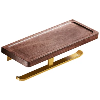 

1 pc Paper Roll Rack Wood Rack Walnut Paper Rack Kitchen Shelf for Kitchen Wall