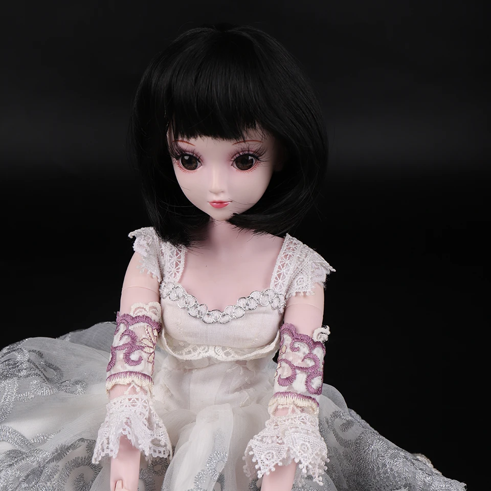 Cataleya BJD парик 1/3 1/4 короткие черные прямые и кудрявые челки волос Высокая температура волокна для куклы