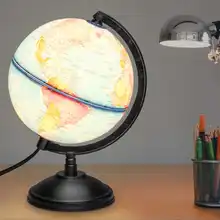 Светодиодный земной шар, лампа для офиса, дома, стола, миниатюрные изделия, украшение, Электрический вращающийся глобус, мировая земля, карта с подставкой