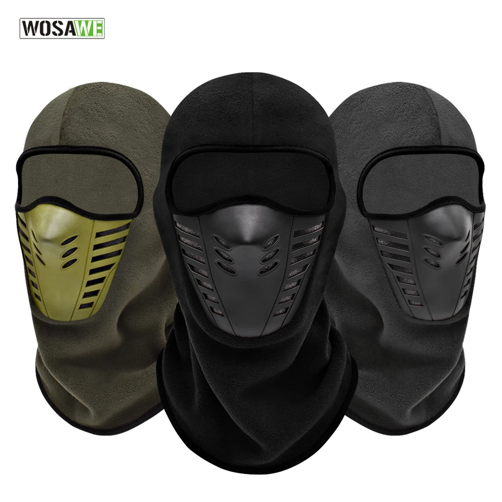 

WOSAWE Warm Cycling Balaclava Full Face Mask Cover with Breathable Mesh Silicone Panel Winter Fleece Neck Warmer Windproof